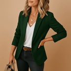 Blazer feminino manga longa regular fit ajustado