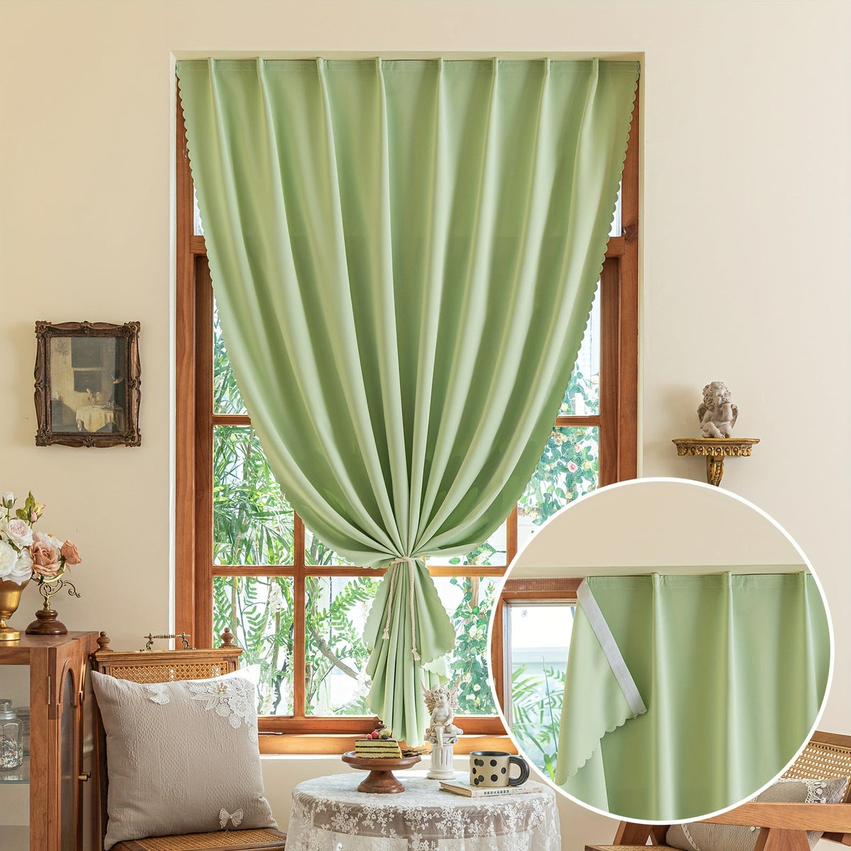 Cortinas blackout autoadesivas com velcro para quarto e sala, poliéster 100%