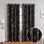 Cortinas blackout estampa mármore bronzeado 2 peças para sala e quarto, opacidade total
