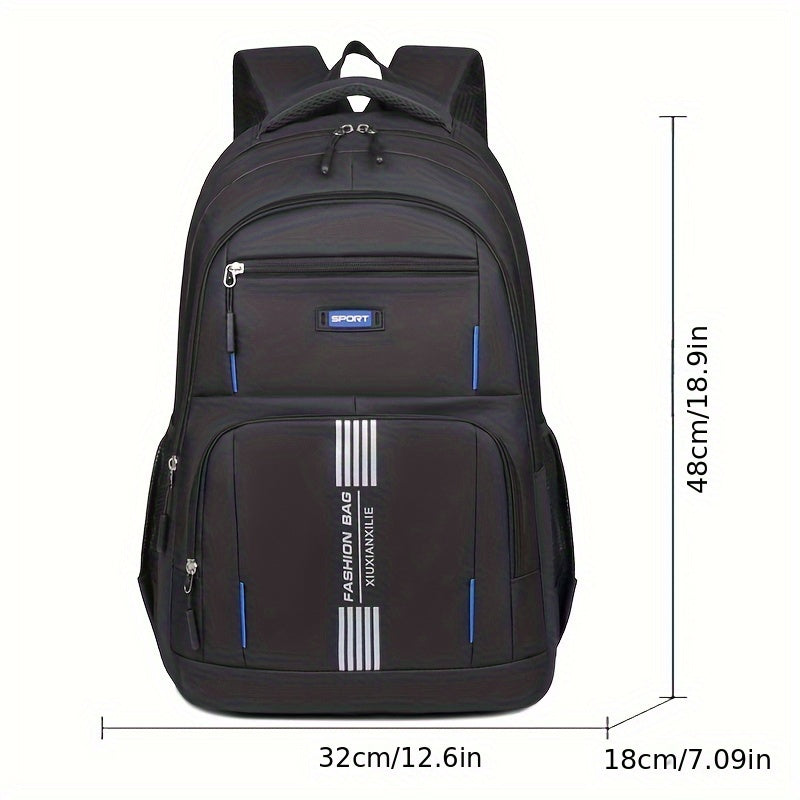 Mochila de couro masculina resistente com compartimento para laptop e alças ajustáveis