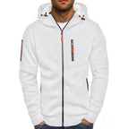 Sweater masculino com capuz em algodão e poliéster com dois bolsos frontais