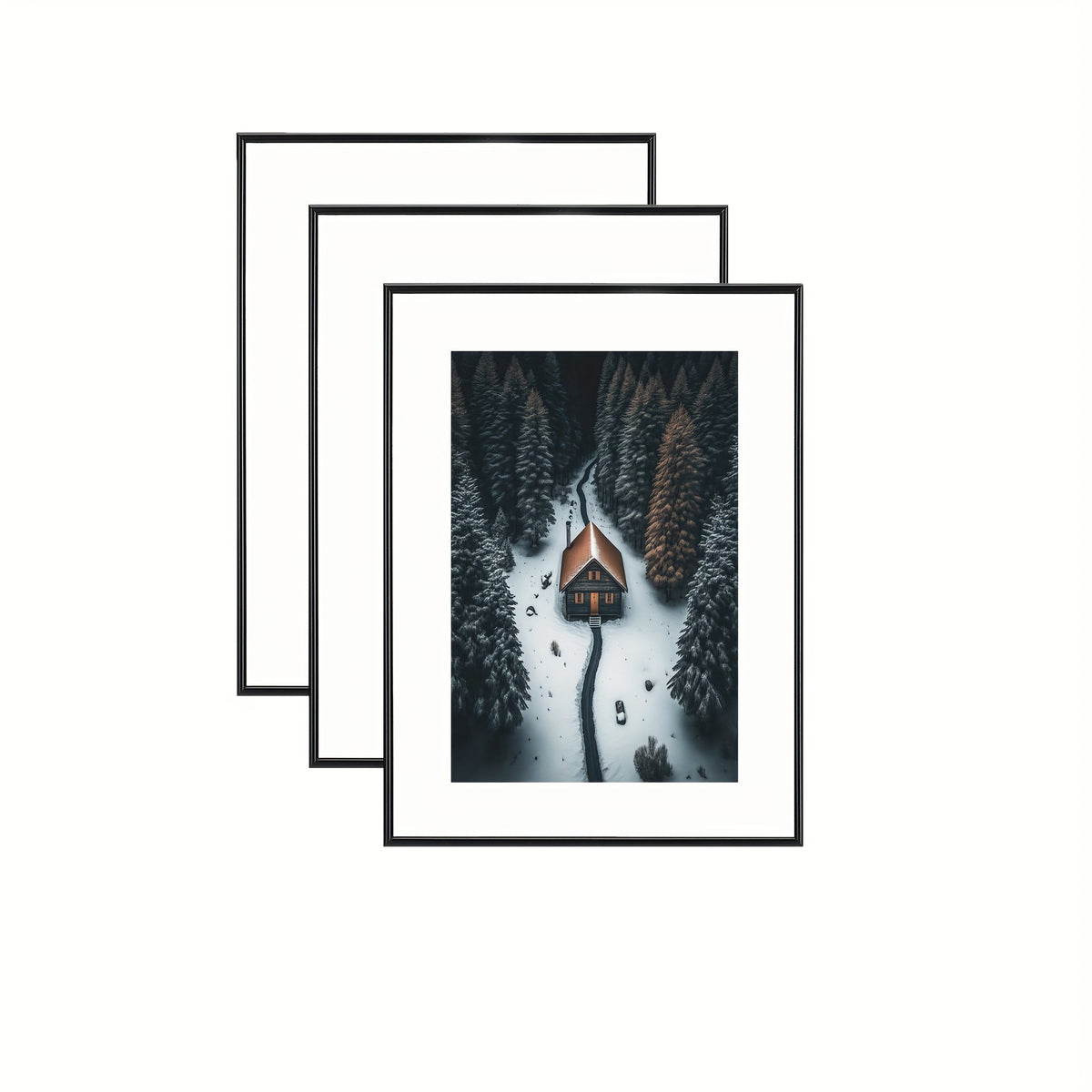 Moldura para foto clássica preta para parede e mesa, retangular 30x46cm
