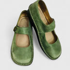 Sapatos Mary Jane ortopédicos femininos bico redondo com tira ajustável