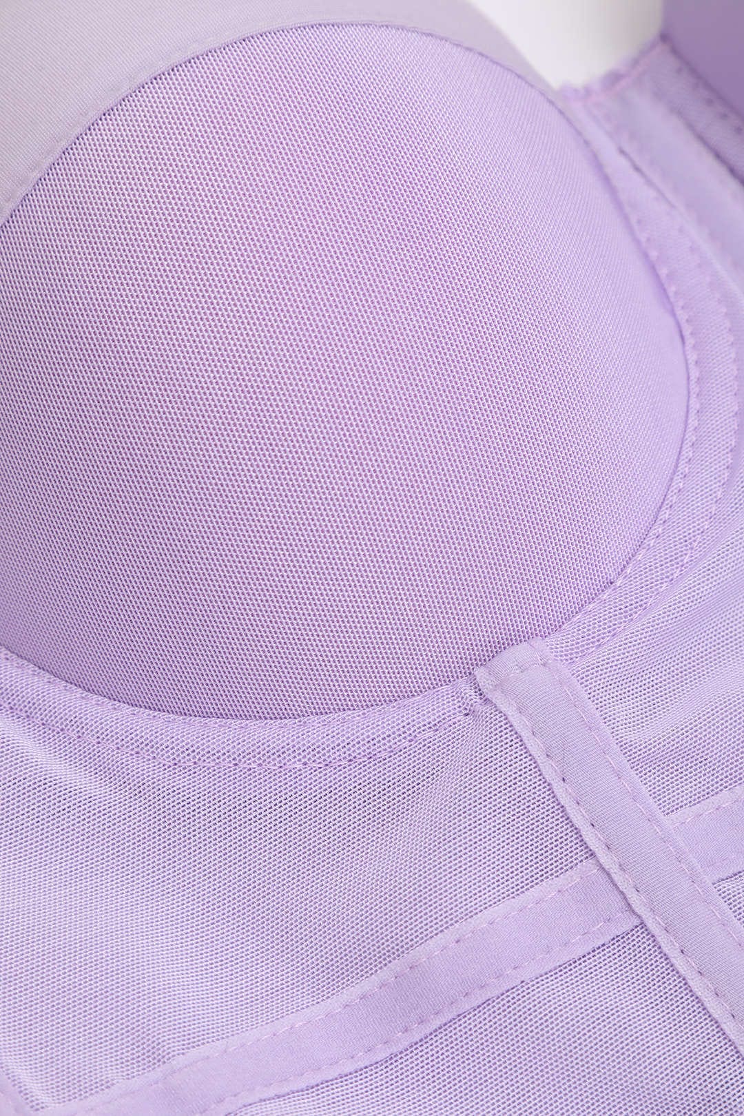 Top de renda feminino bustier com taças acolchoadas e alças ajustáveis