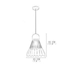 Candeeiro suspenso industrial 1 lâmpada, metal geométrico para cozinha e sala de jantar