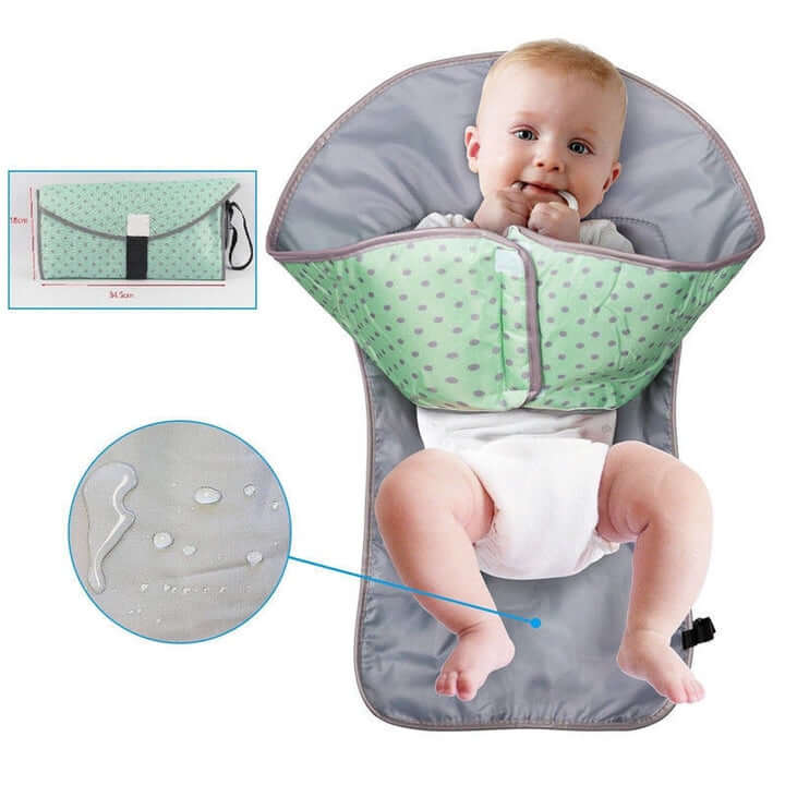 Tapete de troca para bebé 3 em 1 dobrável com suporte de brinquedos e barreiras laterais, impermeável
