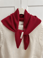 Lenço triangular de lã tricotado feminino, xaile quente e versátil