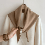 Lenço triangular de lã tricotado feminino, xaile quente e versátil