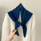 Lenço triangular de lã tricotado feminino, xaile quente e versátil
