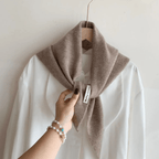 Lenço triangular de lã tricotado feminino, xaile quente e versátil