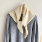 Lenço triangular de lã tricotado feminino, xaile quente e versátil