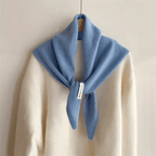 Lenço triangular de lã tricotado feminino, xaile quente e versátil
