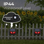 Repelente solar ultrassônico antianimais, pack 2 unidades para jardim exterior