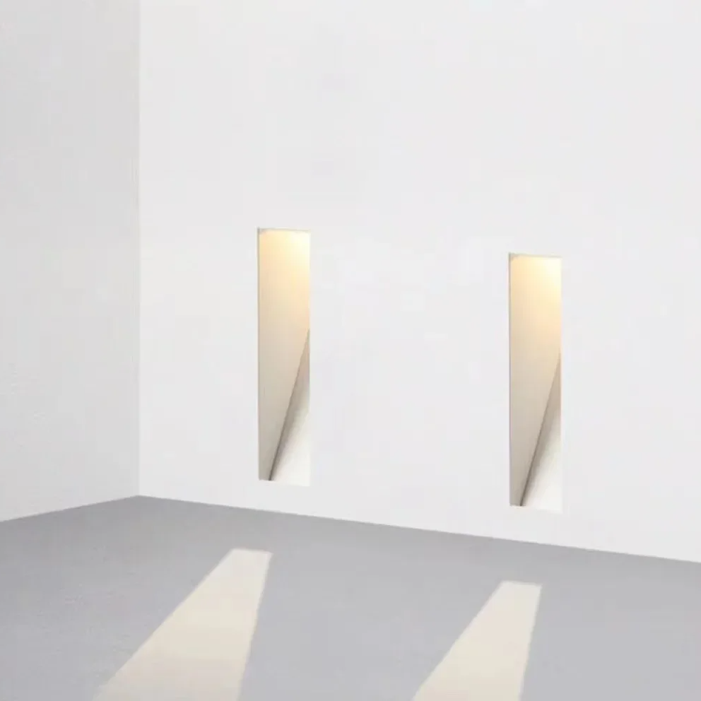 Luz de parede LED embutida com painel perfurado e sensor de movimento, 3W, para corredor e escadas