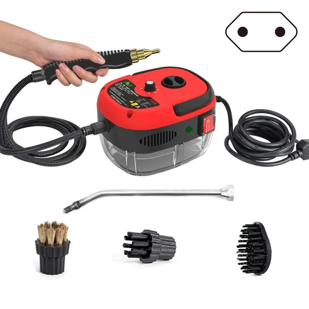 Limpador a vapor alta pressão 2500W com 6 níveis ajustáveis para cozinha e casa