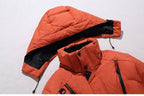 Parka de inverno homem impermeável corta-vento com plumas de pato e capuz ajustável