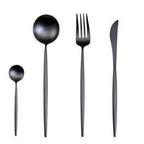 Conjunto de talheres 24 peças aço inoxidável com acabamento ouro e prata, alto brilho