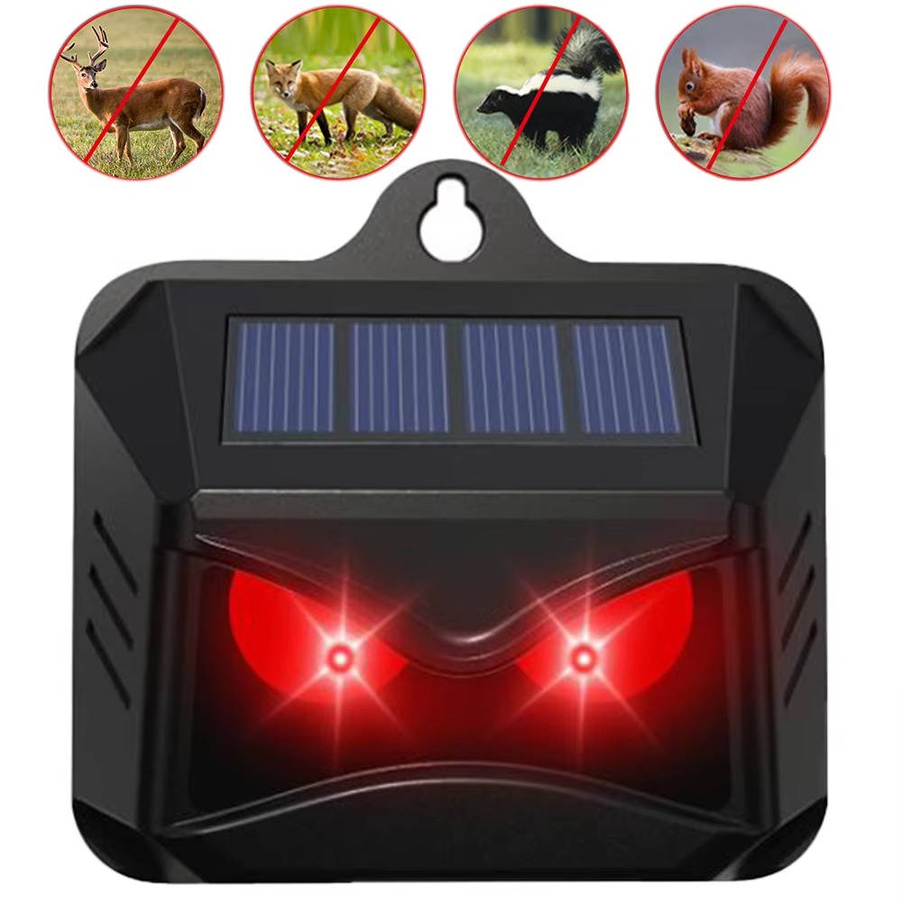 Repelente solar ultrassônico antianimais, pack 2 unidades para jardim exterior