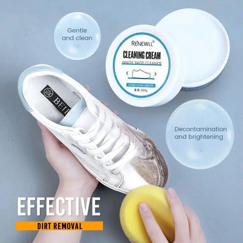 Creme limpadora para tênis brancos 100g sem água, limpeza eficaz de sneakers e canvas