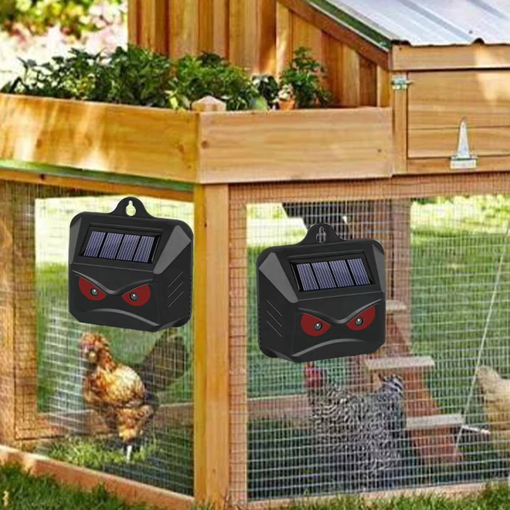 Repelente solar ultrassônico antianimais, pack 2 unidades para jardim exterior