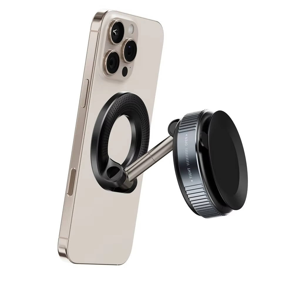 Suporte magnético para telemóvel 360° ajustável com ventosa para carro e casa