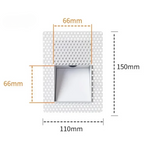 Luz de parede LED embutida com painel perfurado e sensor de movimento, 3W, para corredor e escadas