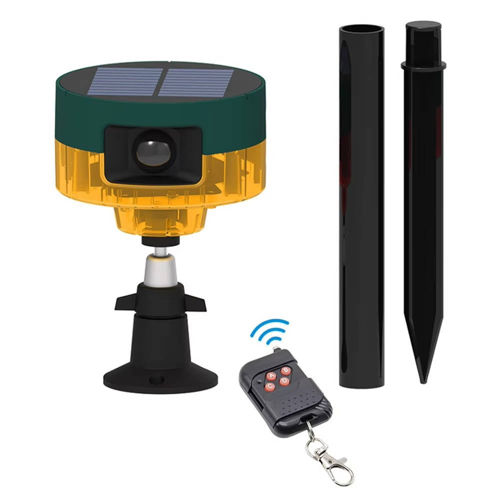 Repelente Solar 360° para pombos, javalis, coelhos e veados com deteção de movimento