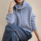 Camisola de malha tricot feminina em tons neutros corte relaxado