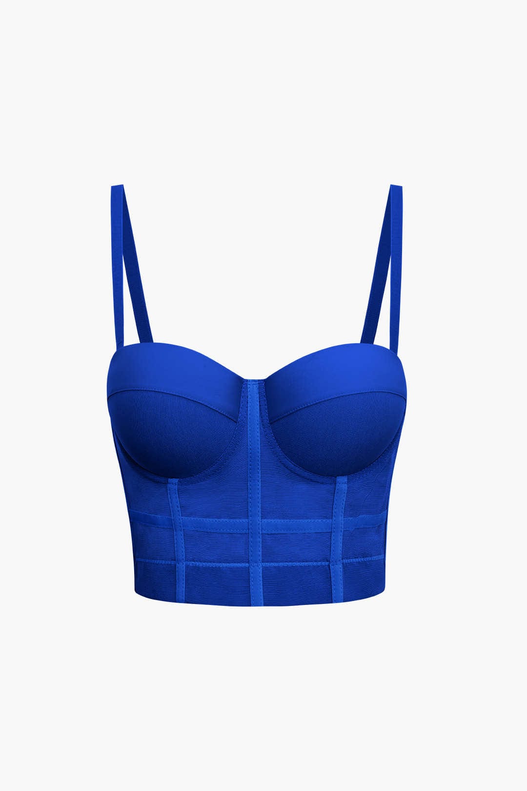 Top de renda feminino bustier com taças acolchoadas e alças ajustáveis