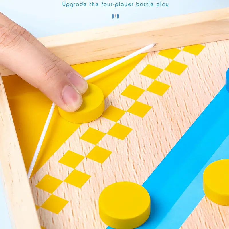 Jogo educativo 2 em 1 damas chinesas e xadrez avião em madeira para família