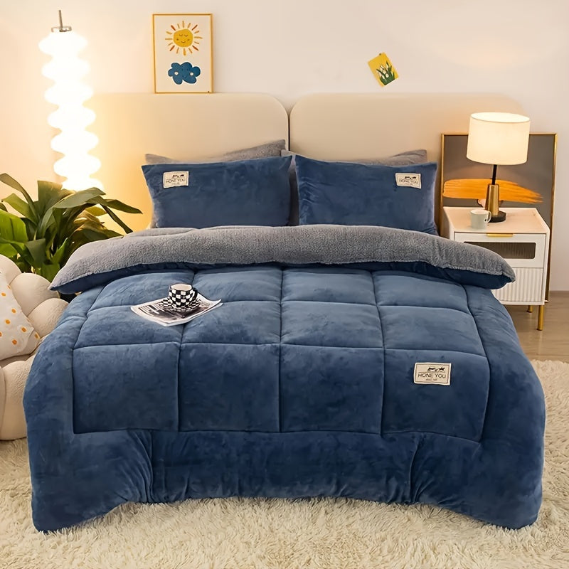 Edredom plush extra grosso antistático para outono e inverno