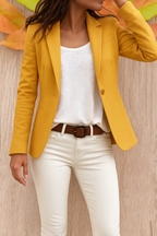 Blazer feminino slim fit escritório corte estruturado