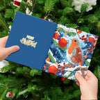 Kit de cartões de Natal com diamond painting 12 unidades Pai Natal e animais DIY