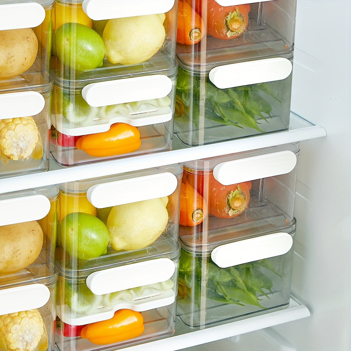 Caixa de armazenamento para frigorífico em PET alimentar, camada simples ou dupla