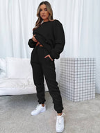 Conjunto loungewear feminino 2 peças macio confortável corte amplo