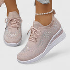 Sapatos ortopédicos femininos bico largo com suporte de arco e sola ergonómica