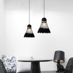 Candeeiro suspenso industrial 1 lâmpada, metal geométrico para cozinha e sala de jantar