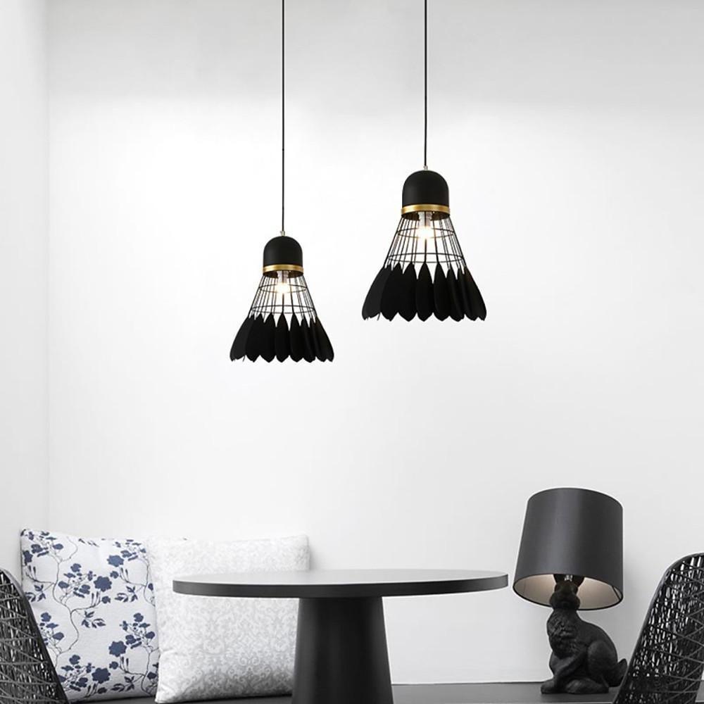 Candeeiro suspenso industrial 1 lâmpada, metal geométrico para cozinha e sala de jantar
