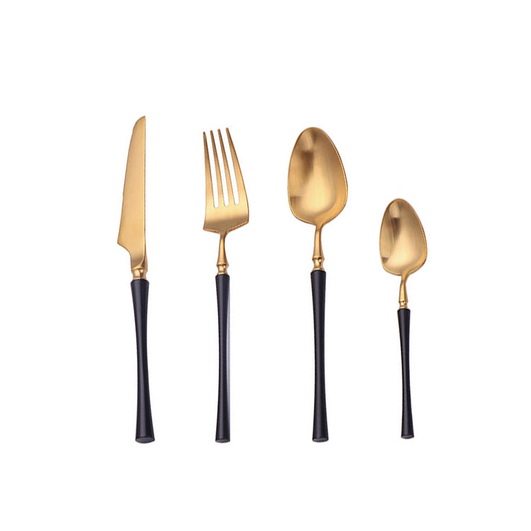 Conjunto de talheres em aço inoxidável 24 peças, elegante e resistente, várias cores