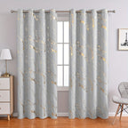 Cortinas blackout estampa mármore bronzeado 2 peças para sala e quarto, opacidade total