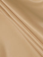 Vestido maxi feminino linha A decote V plissado cintura alta manga longa