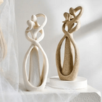 Escultura abstrata amor eterno em resina, decoração elegante para sala ou quarto