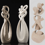 Escultura abstrata amor eterno em resina, decoração elegante para sala ou quarto