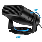 Aquecedor portátil para carro 12V com rotação 360° e função desembaçador