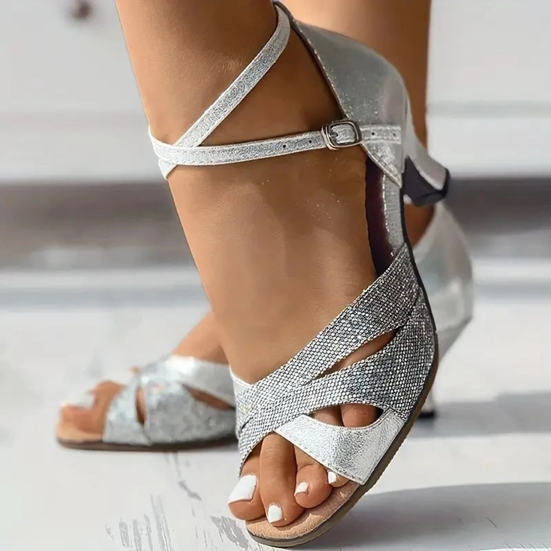 Sapatos de Dança Latina Femininos | Salto 5,5cm, Azul e Branco