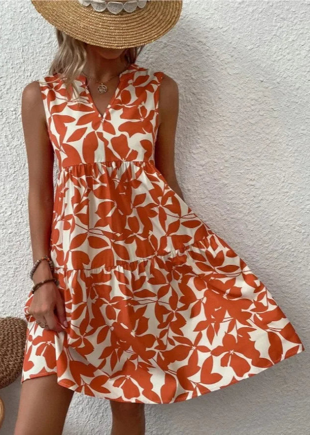 Vestido Midi Flores | Decote V, Estampa Floral de Verão