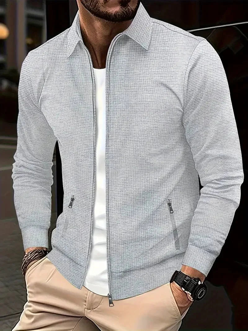 Colete masculino com fecho de correr e gola alta estilo moderno