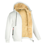 Colete de malha masculino com forro de lã e fecho de correr para o inverno