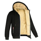 Colete de malha masculino com forro de lã e fecho de correr para o inverno