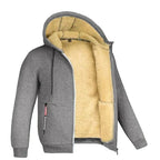 Colete de malha masculino com forro de lã e fecho de correr para o inverno